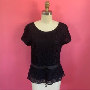 🌈4/$20🌈 Vintage Y2K Goth Fairy Cherry Girl Floral Lace Blouse Satin Waist Bow